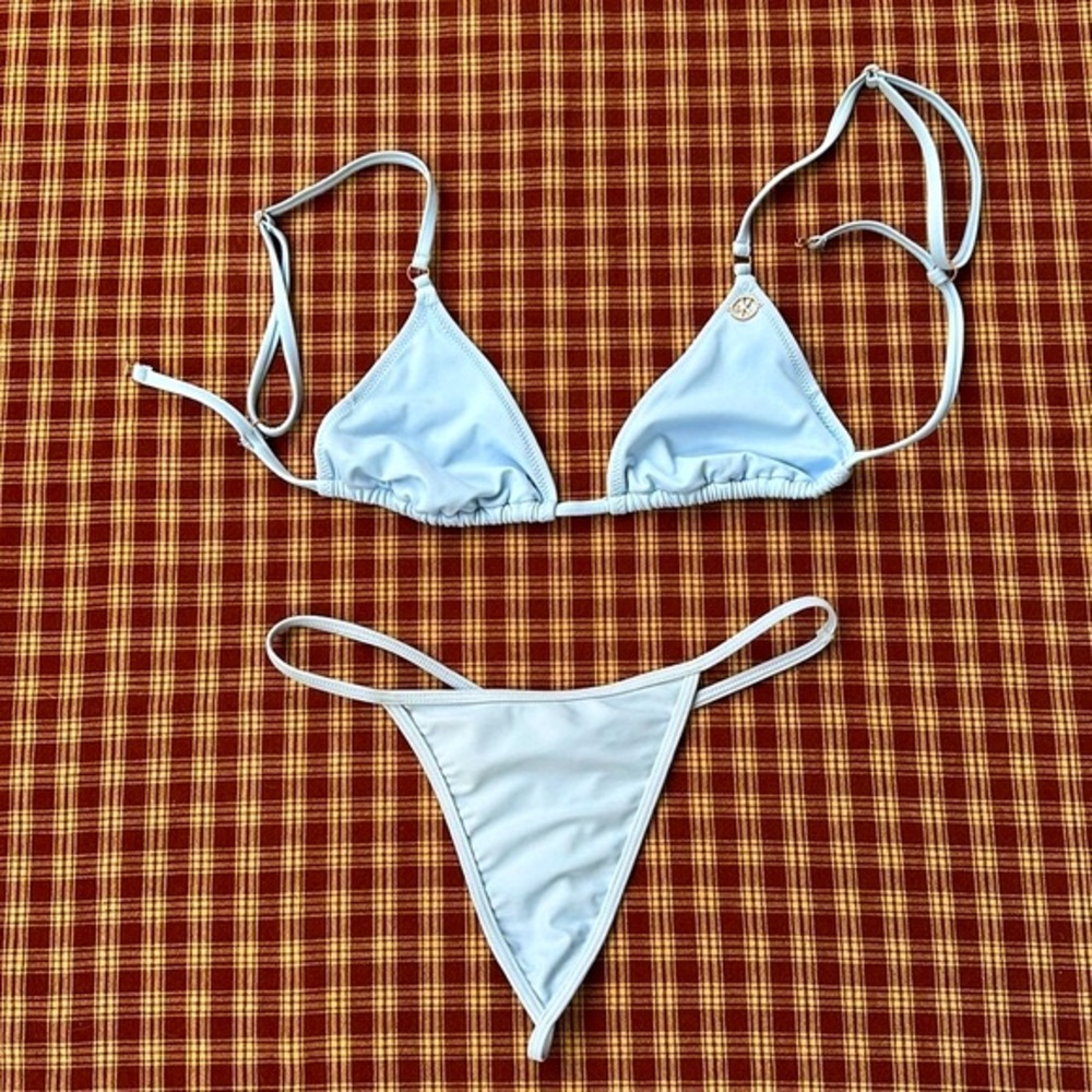 Kiss My Peach WBK Blue Thong Bikini